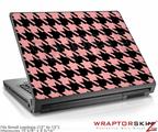 Small Laptop Skin Houndstooth Pink on Black