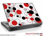 Small Laptop Skin Lots of Dots Red on White