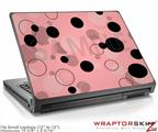 Small Laptop Skin Lots of Dots Pink on Pink