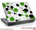 Small Laptop Skin Lots of Dots Green on White