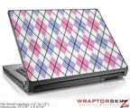 Small Laptop Skin Argyle Pink and Blue