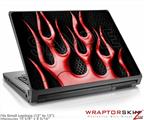Small Laptop Skin Metal Flames Red