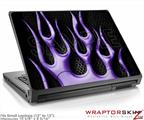 Small Laptop Skin Metal Flames Purple
