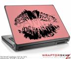 Small Laptop Skin Big Kiss Lips Black on Pink