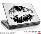 Small Laptop Skin Big Kiss Lips Black on White