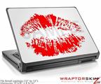 Small Laptop Skin Big Kiss Lips Red on White