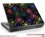 Small Laptop Skin Kearas Flowers on Black