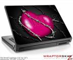 Small Laptop Skin Barbwire Heart Hot Pink