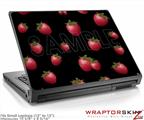 Small Laptop Skin Strawberries on Black