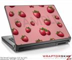 Small Laptop Skin Strawberries on Pink