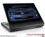 Small Laptop Skin 2010 Chevy Camaro Aqua - Black Stripes on Black