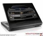 Small Laptop Skin 2010 Chevy Camaro Cyber Gray - Black Stripes on Black