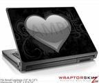 Small Laptop Skin Glass Heart Grunge Gray