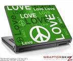 Small Laptop Skin Love and Peace Green