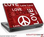 Small Laptop Skin Love and Peace Red