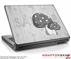 Small Laptop Skin Mushrooms Gray