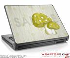 Small Laptop Skin Mushrooms Yellow