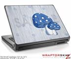 Small Laptop Skin Mushrooms Blue