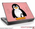 Small Laptop Skin Penguins on Pink