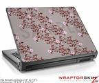 Small Laptop Skin Victorian Design Red