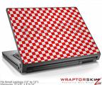 Small Laptop Skin Checkered Canvas Red and White
