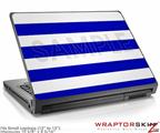 Small Laptop Skin Kearas Psycho Stripes Blue and White