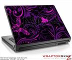 Small Laptop Skin Twisted Garden Purple and Hot Pink
