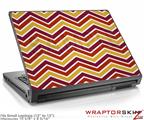 Small Laptop Skin Zig Zag Yellow Burgundy Orange