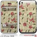 iPhone 3GS Decal Style Skin - Flowers and Berries Red