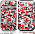 iPhone 3GS Decal Style Skin - Sexy Girl Silhouette Camo Red