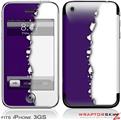 iPhone 3GS Decal Style Skin - Ripped Colors Purple White