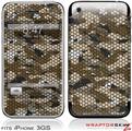 iPhone 3GS Decal Style Skin - HEX Mesh Camo 01 Brown