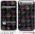 iPhone 3GS Decal Style Skin - Kearas Peace Signs on Black