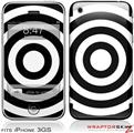 iPhone 3GS Decal Style Skin - Bullseye Black and White