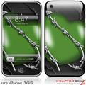 iPhone 3GS Decal Style Skin - Barbwire Heart Green