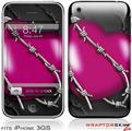 iPhone 3GS Decal Style Skin - Barbwire Heart Hot Pink