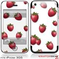iPhone 3GS Decal Style Skin - Strawberries on White