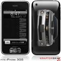 iPhone 3GS Decal Style Skin - 2010 Chevy Camaro Silver - Black Stripes