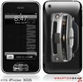 iPhone 3GS Decal Style Skin - 2010 Chevy Camaro Silver - White Stripes