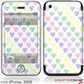 iPhone 3GS Decal Style Skin - Pastel Hearts on White