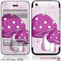 iPhone 3GS Decal Style Skin - Mushrooms Hot Pink