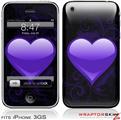 iPhone 3GS Decal Style Skin - Glass Heart Grunge Purple