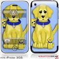iPhone 3GS Decal Style Skin - Puppy Dogs on Blue