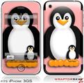 iPhone 3GS Decal Style Skin - Penguins on Pink