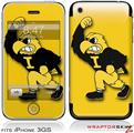 iPhone 3GS Decal Style Skin - Iowa Hawkeyes Herky on Gold
