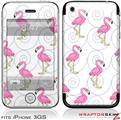 iPhone 3GS Decal Style Skin - Flamingos on White