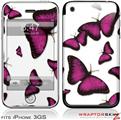 iPhone 3GS Decal Style Skin - Butterflies Purple
