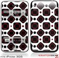 iPhone 3GS Decal Style Skin - Red And Black Squared