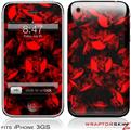 iPhone 3GS Decal Style Skin - Skulls Confetti Red