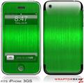 iPhone 3GS Decal Style Skin - Simulated Brushed Metal Green
